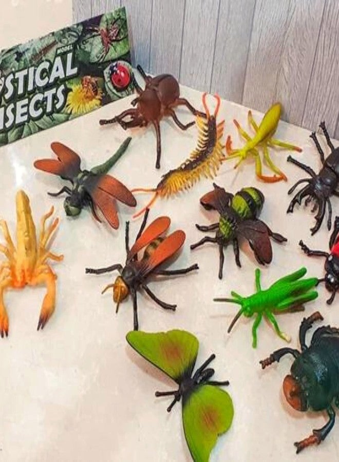 Mallexo مجموعة ألعاب حشرات حيوانات الغابة من ماليكسو للأطفال، حجم كبير، 12 قطعة، تشمل مجسمات النمل والزواحف والفراشات والصراصير، هدية مثالية للأولاد والبنات في أعياد ميلادهم، ألعاب حشرات مطاطية تعليمية وترفيهية. - Image 2